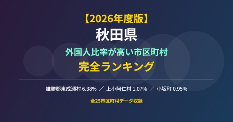 秋田県 外国人比率が高い市区町村 完全ランキング