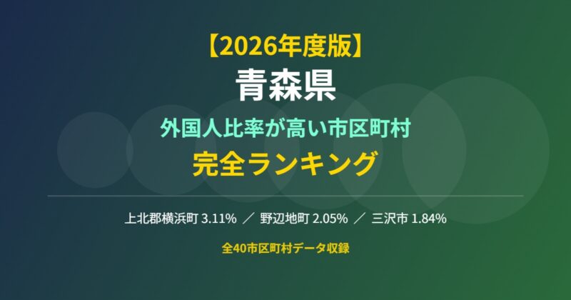青森県 外国人比率が高い市区町村 完全ランキング