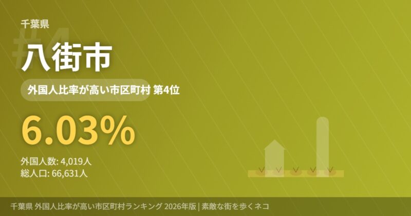 千葉県外国人比率4位 八街市
