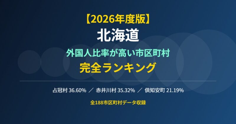北海道 外国人比率が高い市区町村 完全ランキング