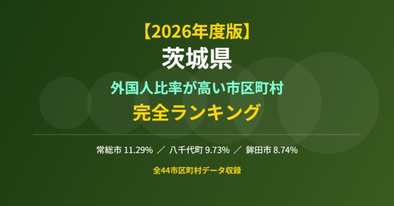 茨城県 外国人比率が高い市区町村 完全ランキング