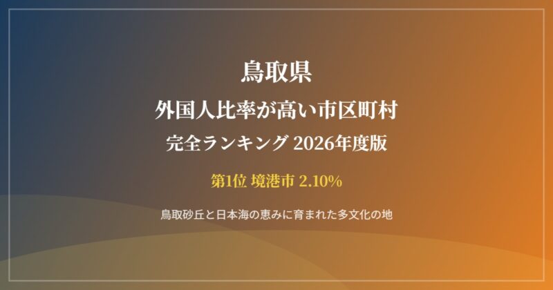 鳥取県 外国人比率が高い市区町村ランキング
