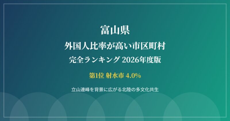 富山県 外国人比率が高い市区町村ランキング