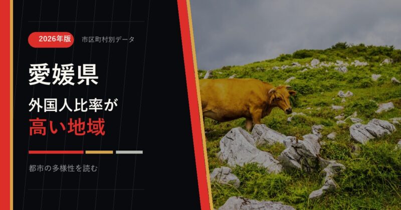 愛媛県の外国人比率が高い地域を示すアイキャッチ画像