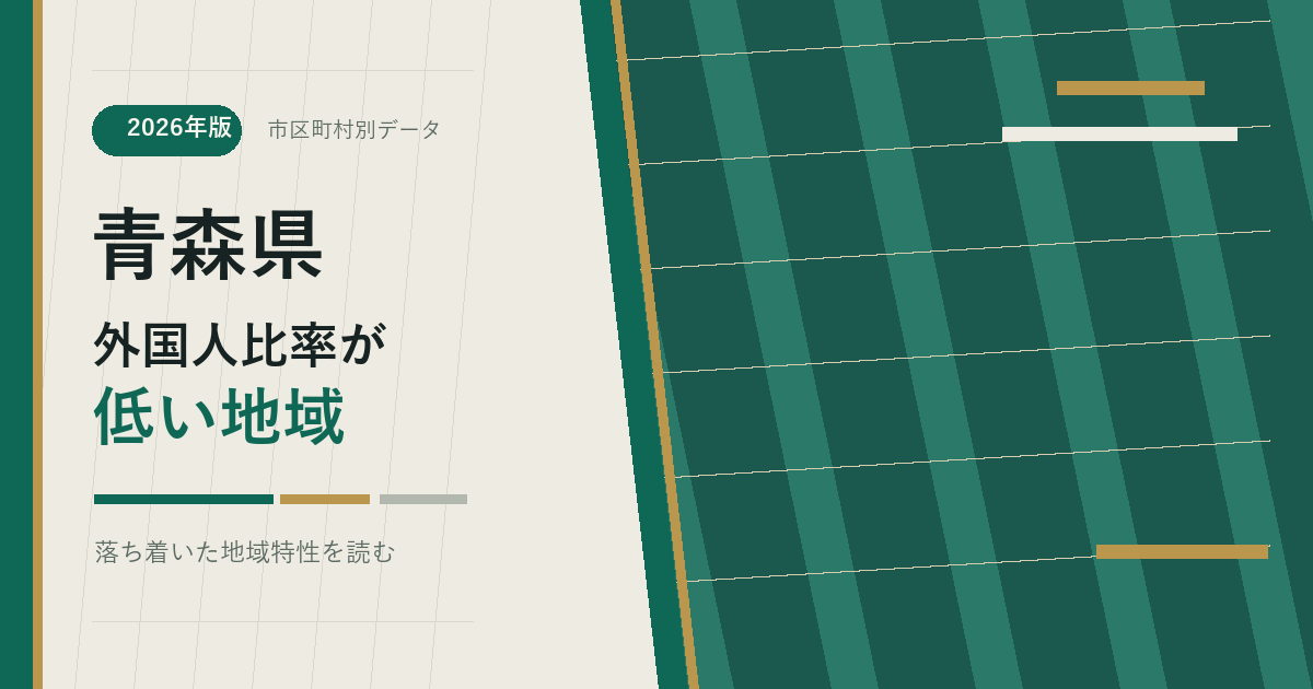 青森県の外国人比率が低い地域を示すアイキャッチ画像