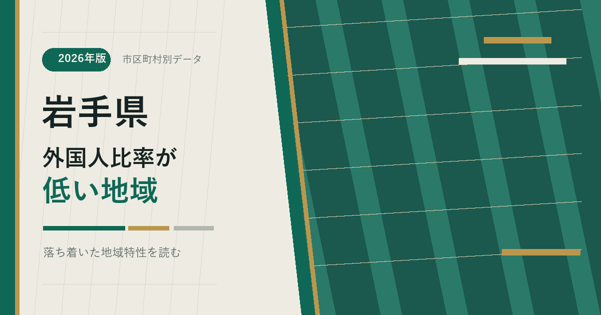 岩手県の外国人比率が低い地域を示すアイキャッチ画像