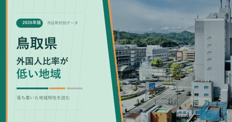 鳥取県の外国人比率が低い地域を示すアイキャッチ画像