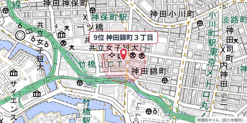 千代田区神田錦町3丁目の位置を示す地図