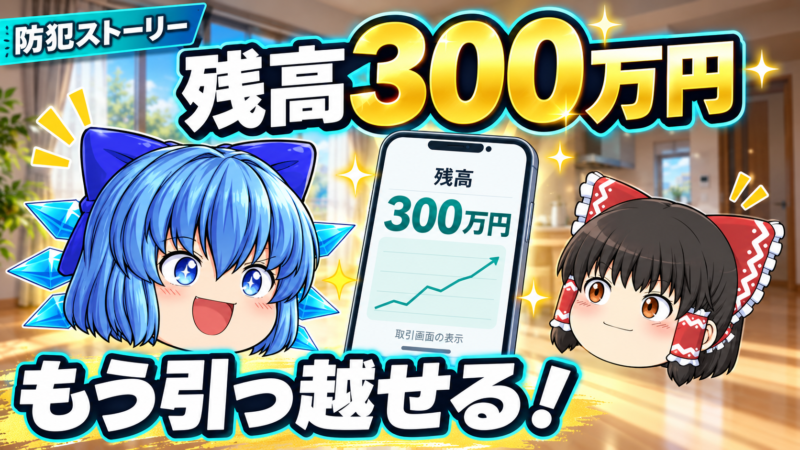 防犯ストーリー 残高300万円 もう引っ越せる！